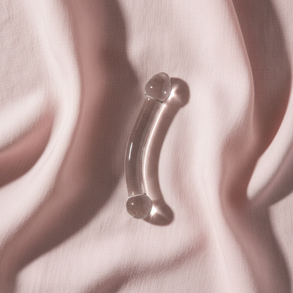 Overhead on blush pink linen