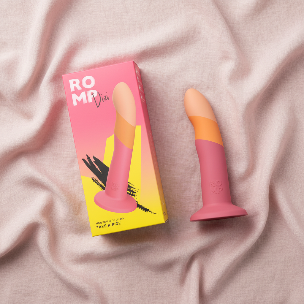 Overhead with packaging on blush pink linen