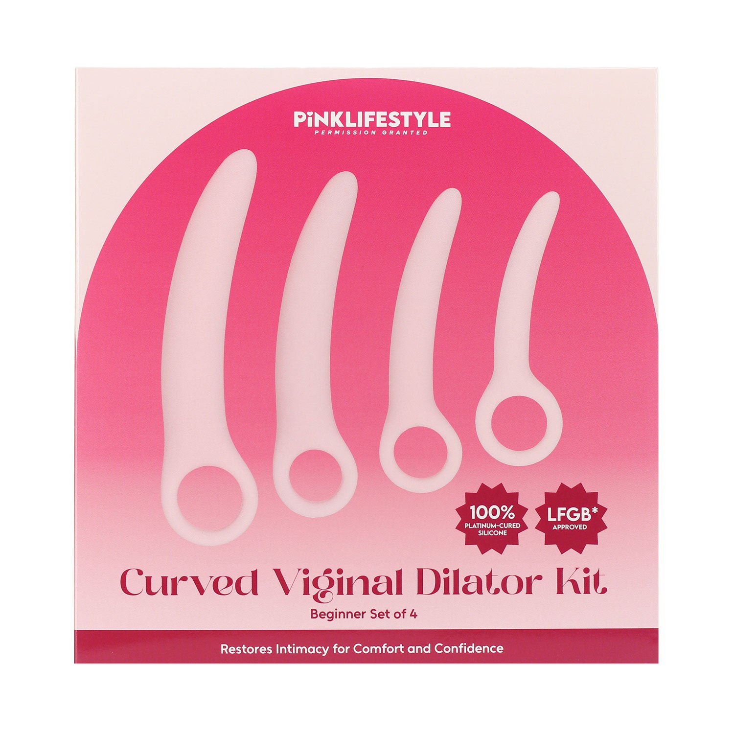 Curved Vaginal Dilator Kit – Beginner Set of 4 | Pink Lifestyle