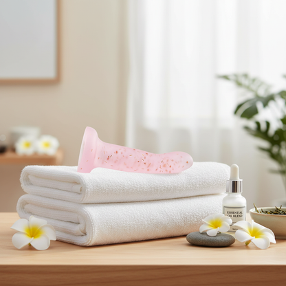 Pink star glitter in spa setting