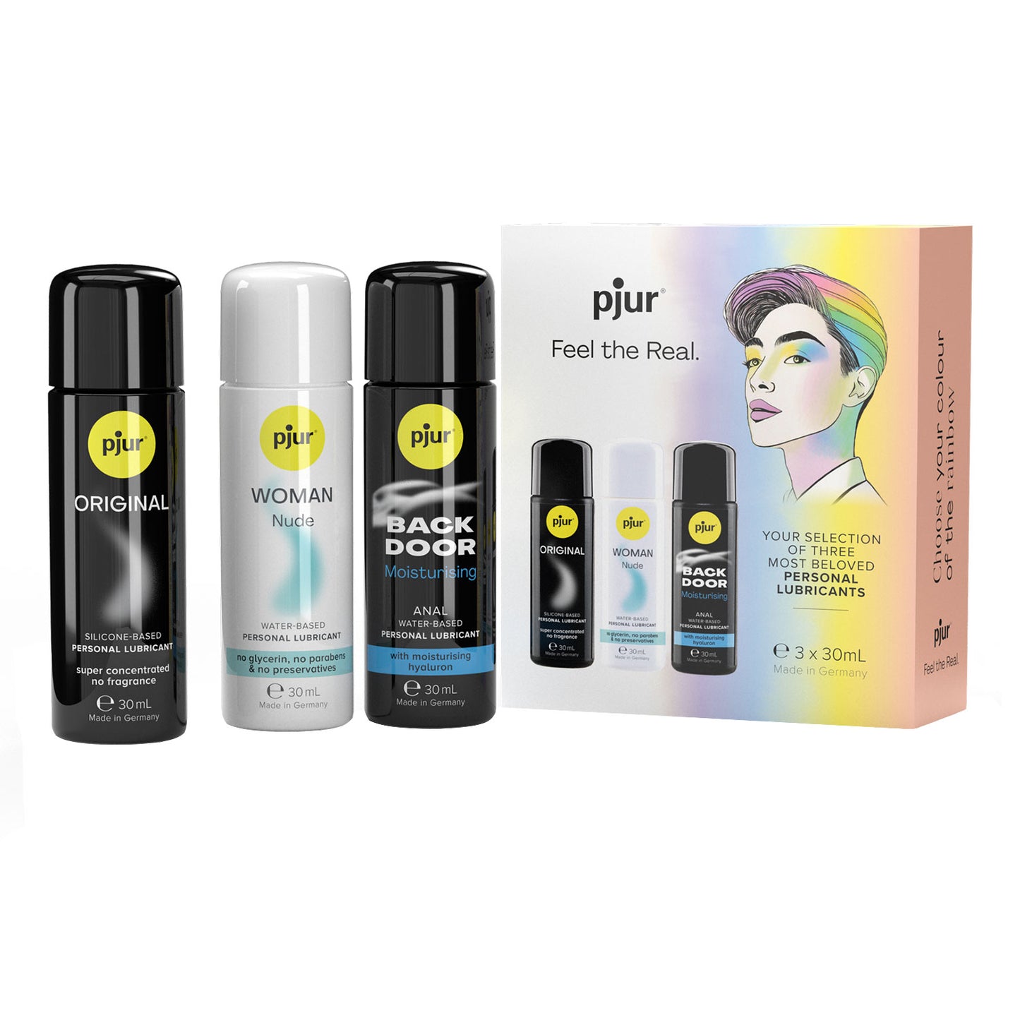 Pjur - Pride Box Set of 3 Water-based and Silicone-based Personal Lubricant 30 ml