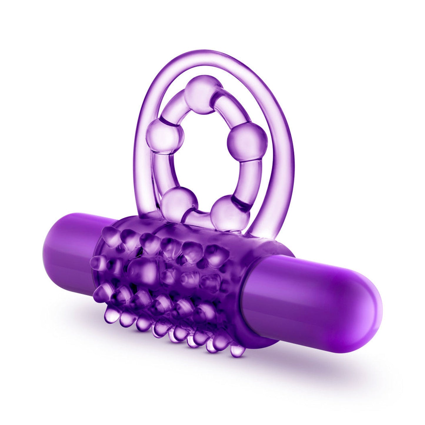 Play With Me - The Player Double Strap Vibrating Penis Ring Purple