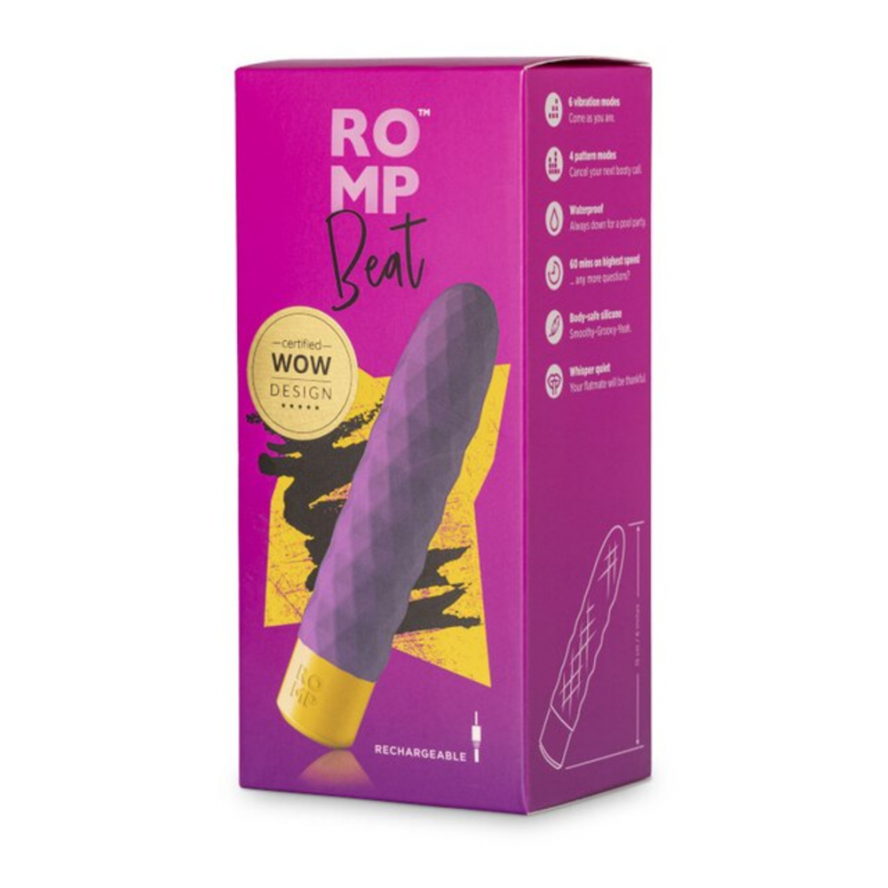 Romp - Beat Rechargeable Silicone Ribbed Classic Vibrator