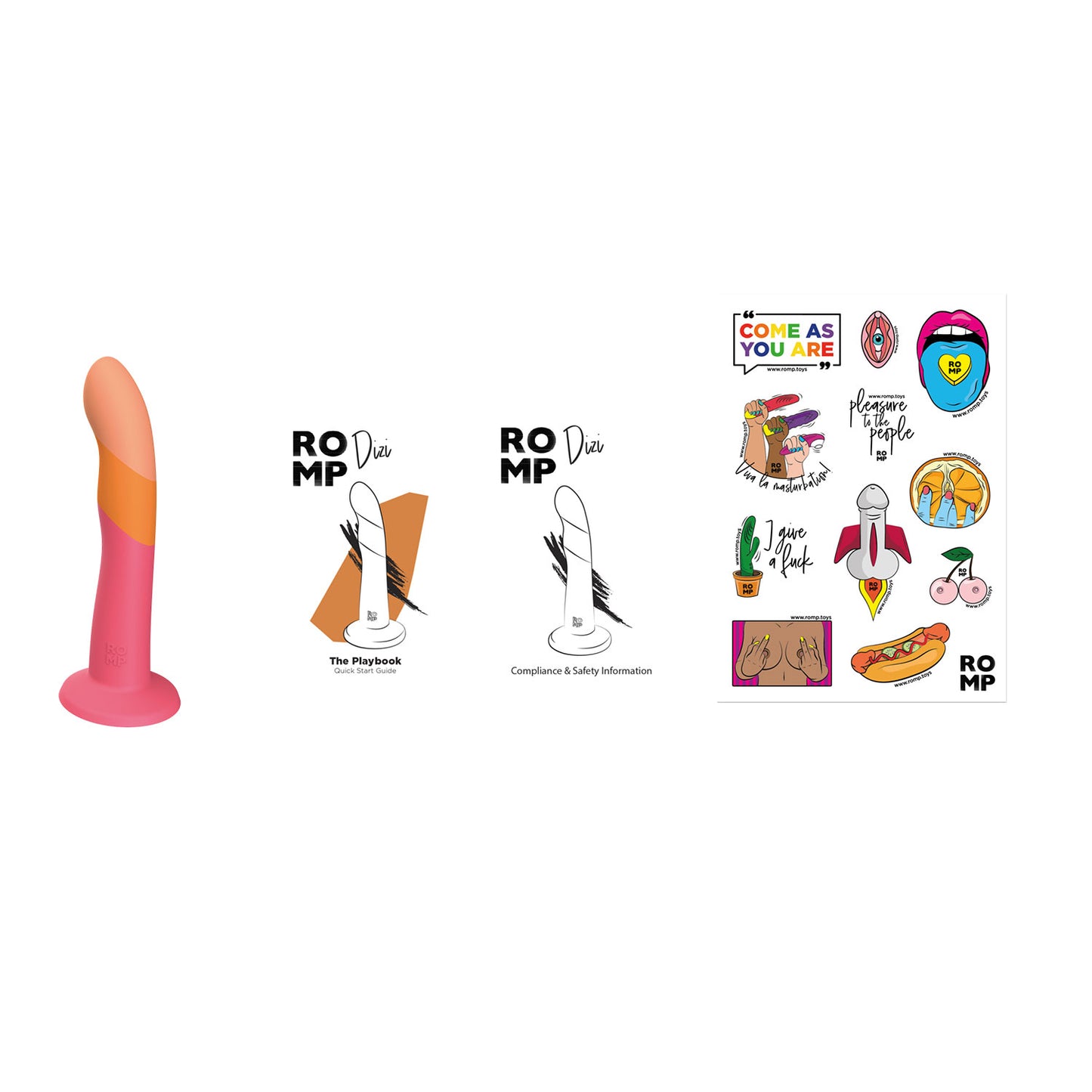 ROMP - Dizi Take A Ride 7-Inch Harness Compatible Silicone Suction Cup Dildo