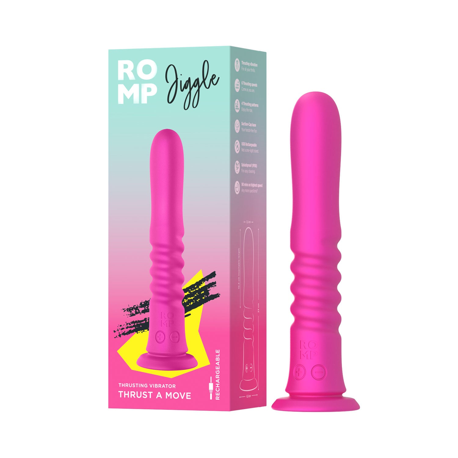 ROMP - Jiggle 9-inch Silicone Thrusting Dildo