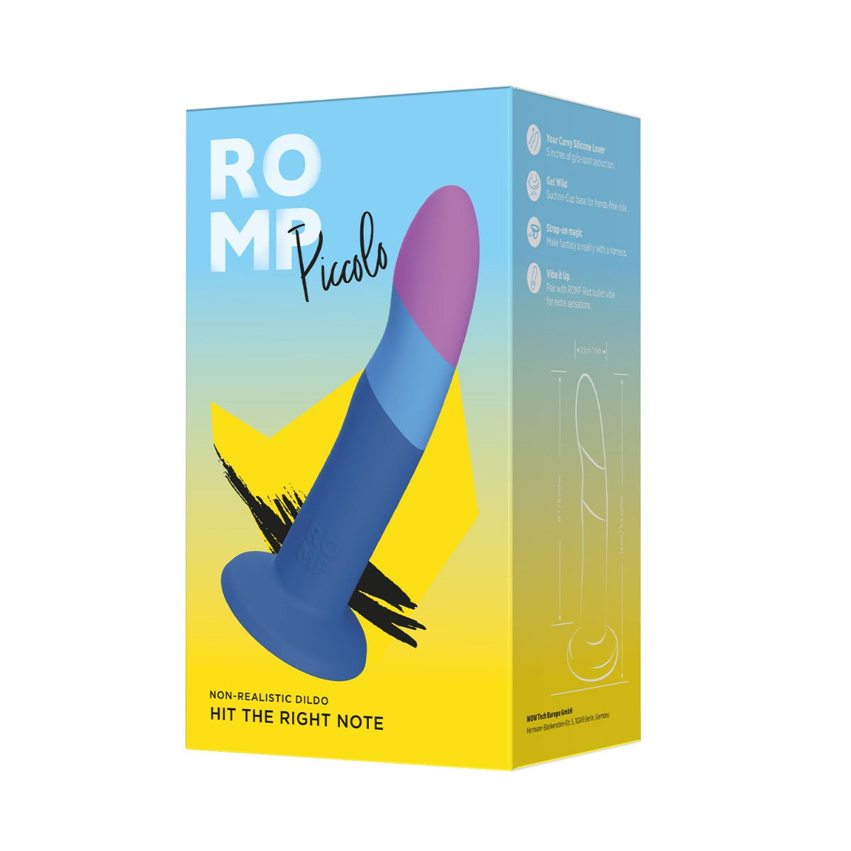 ROMP - Piccolo Hit The Right Note 5.5&quot; Harness Compatible Silicone Suction Cup Dildo 