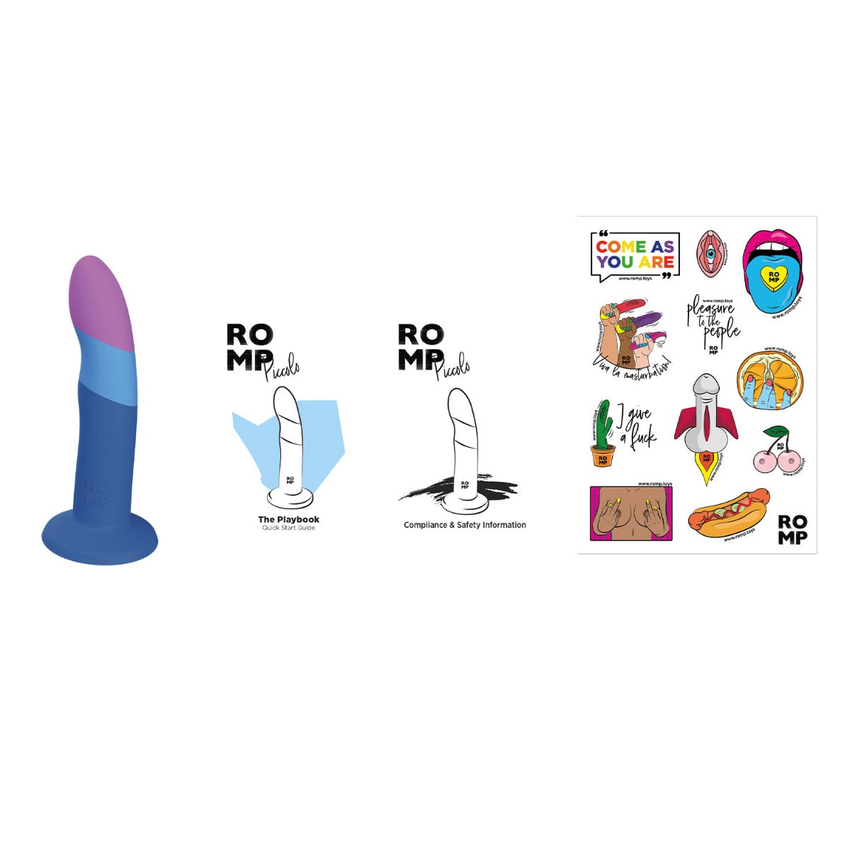 ROMP - Piccolo Hit The Right Note 5.5&quot; Harness Compatible Silicone Suction Cup Dildo 