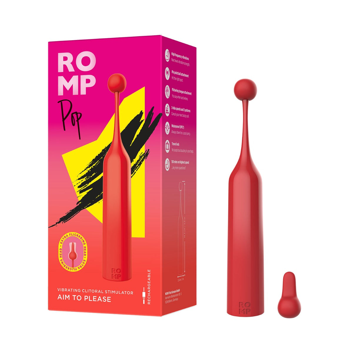 Romp - Pop Aim to Please Silicone Clitoral Stimulator and Pinpoint Vibrator