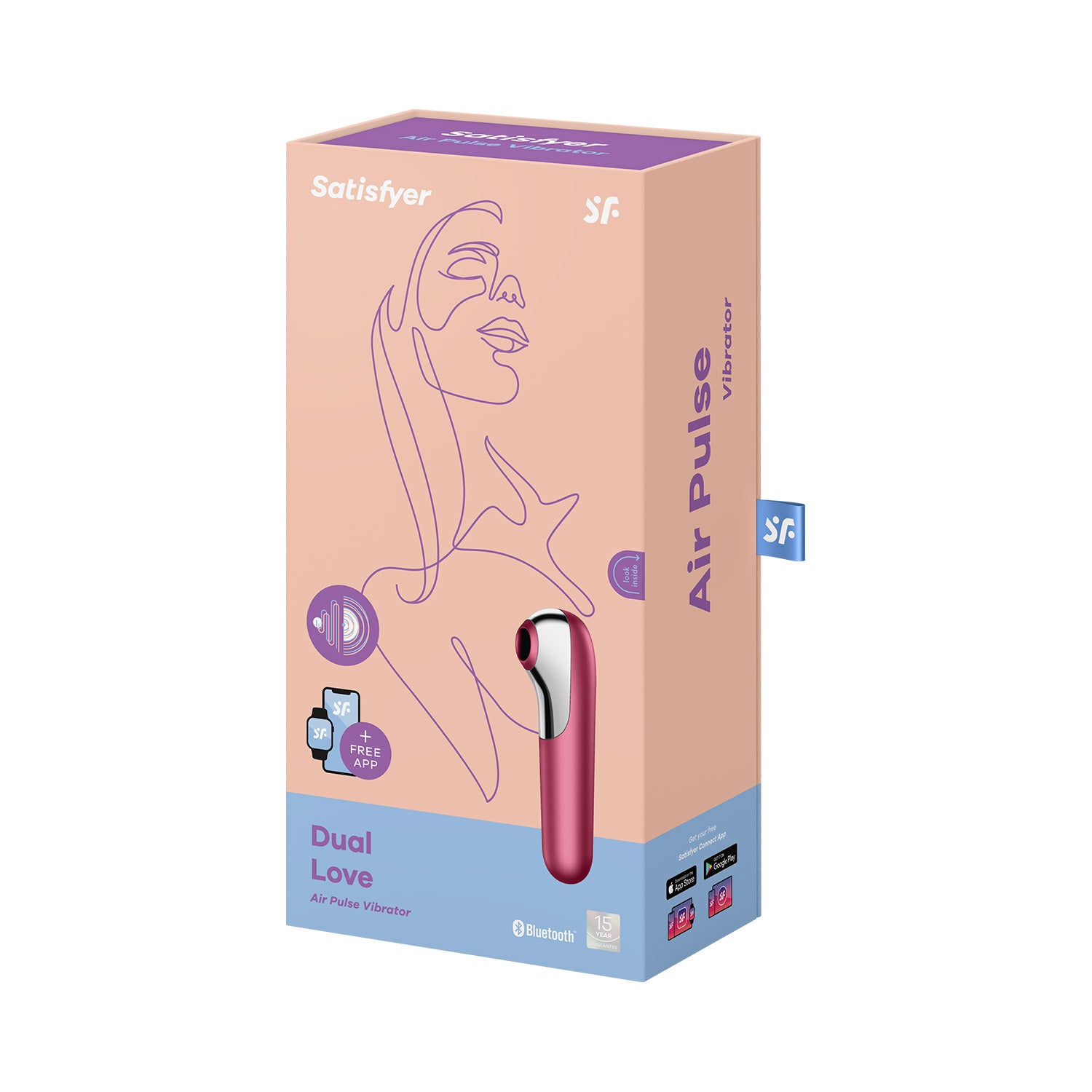 Satisfyer - Dual Love App Controlled Clitoral Suction Vibrator Red