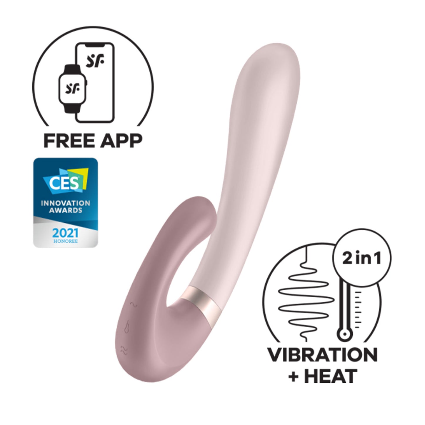 Satisfyer - Heat Wave App-Controlled Clitoral and G-spot Vibrator Mauve