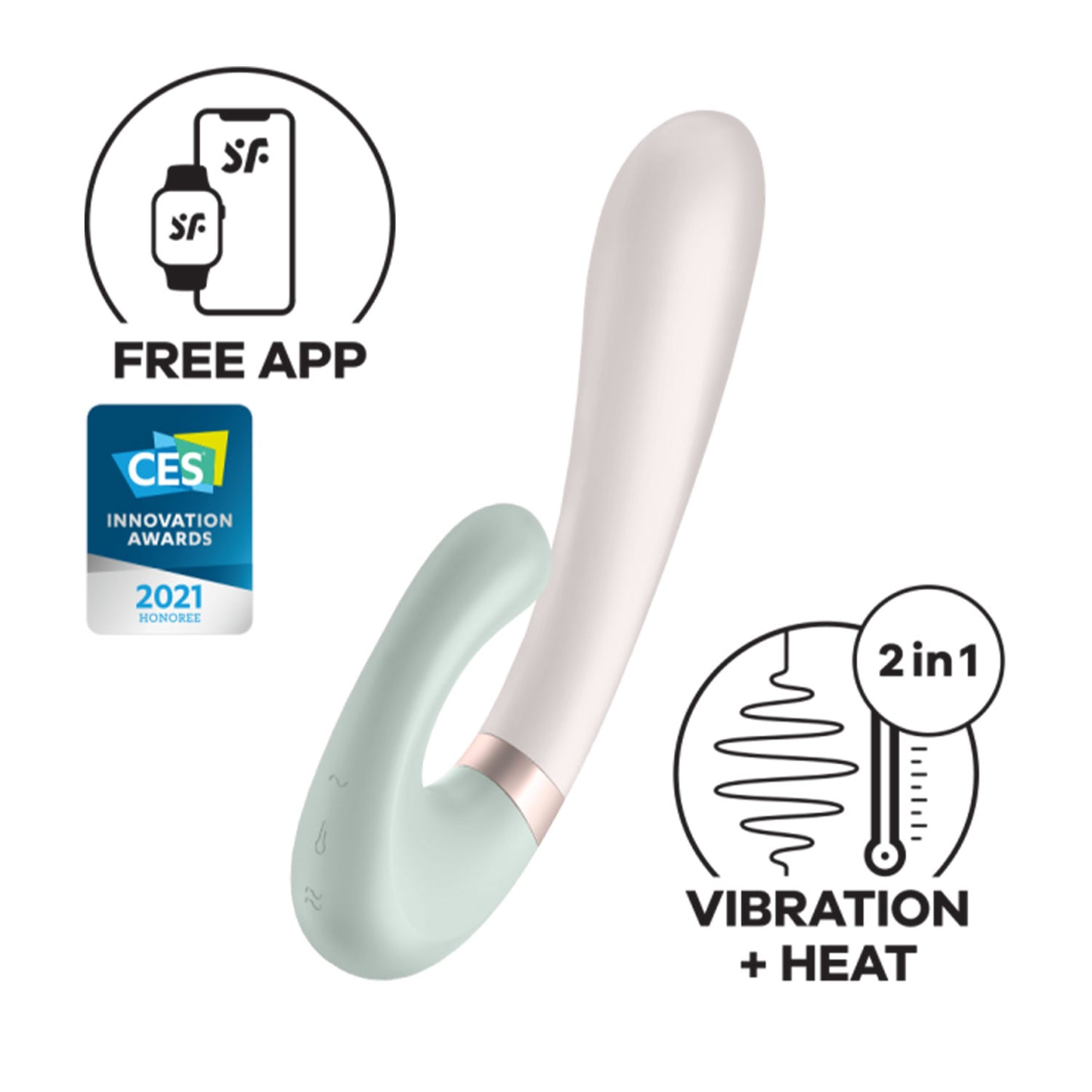 Satisfyer - Heat Wave App-Controlled Clitoral and G-spot Vibrator Mint