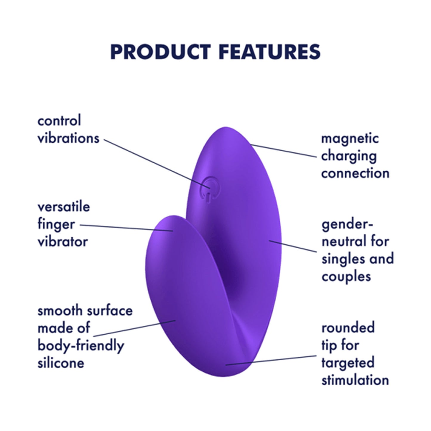 Satisfyer - Love Riot Silicone Finger Vibrator Purple