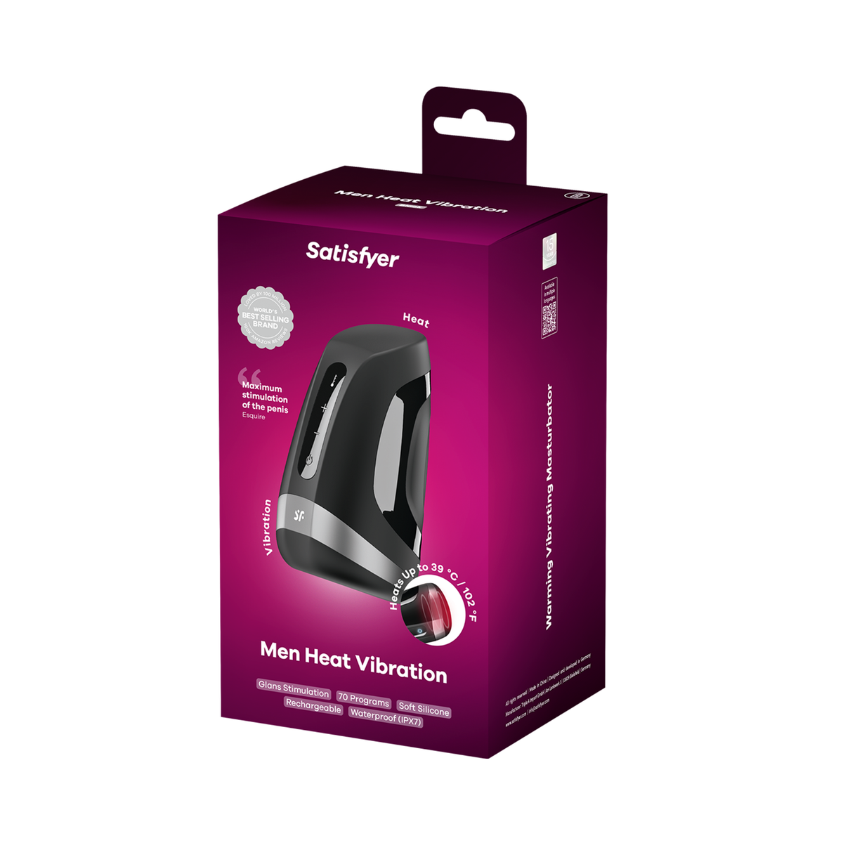 Satisfyer - Men Heat Vibration Male Masturbator Black
