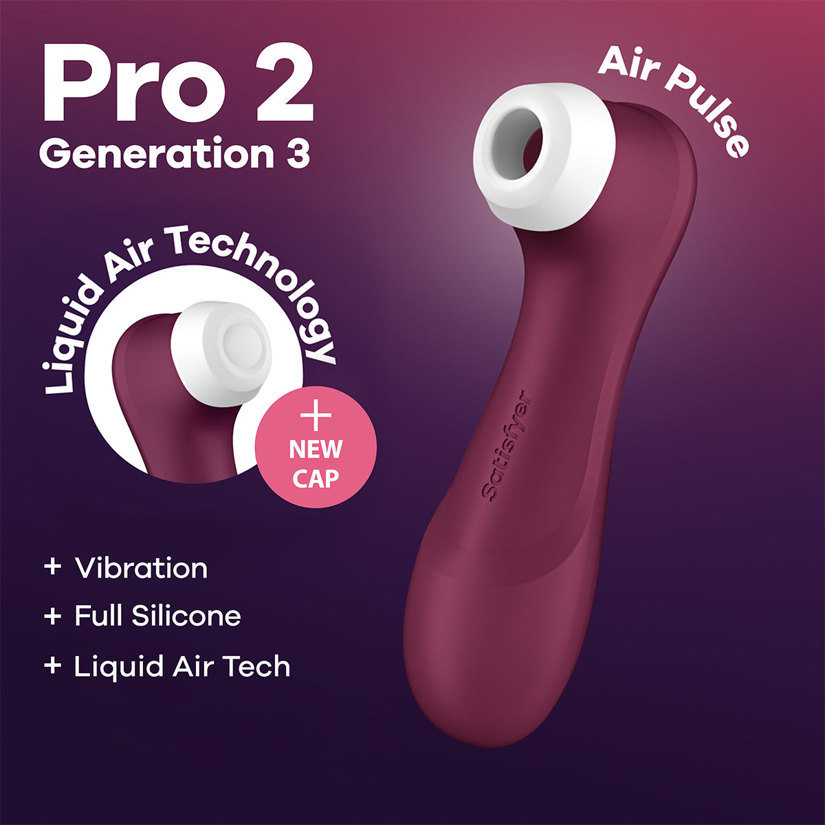 Satisfyer - Pro 2 Generation 3 Double Air Pulse Clitoral Vibrator Red