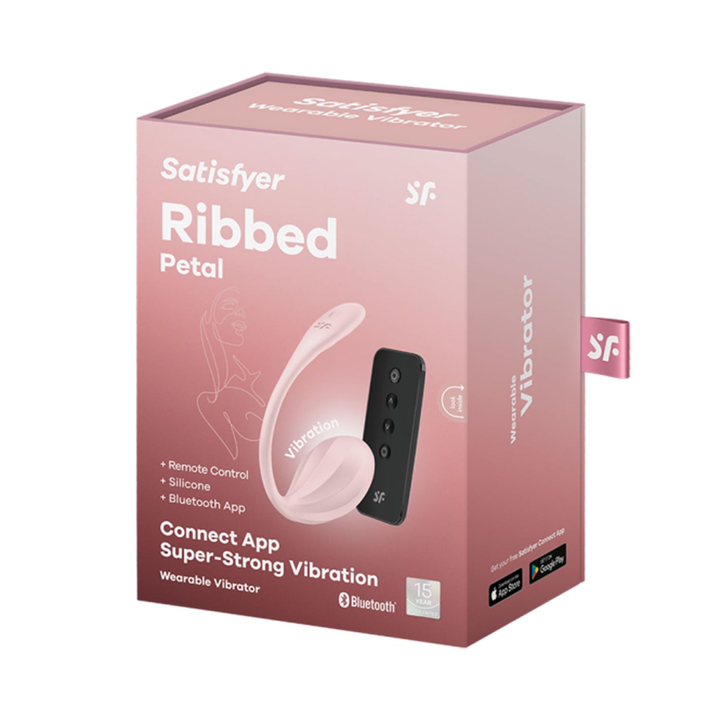 Satisfyer - Ribbed Petal App-Controlled Wearable Vibrator Rose