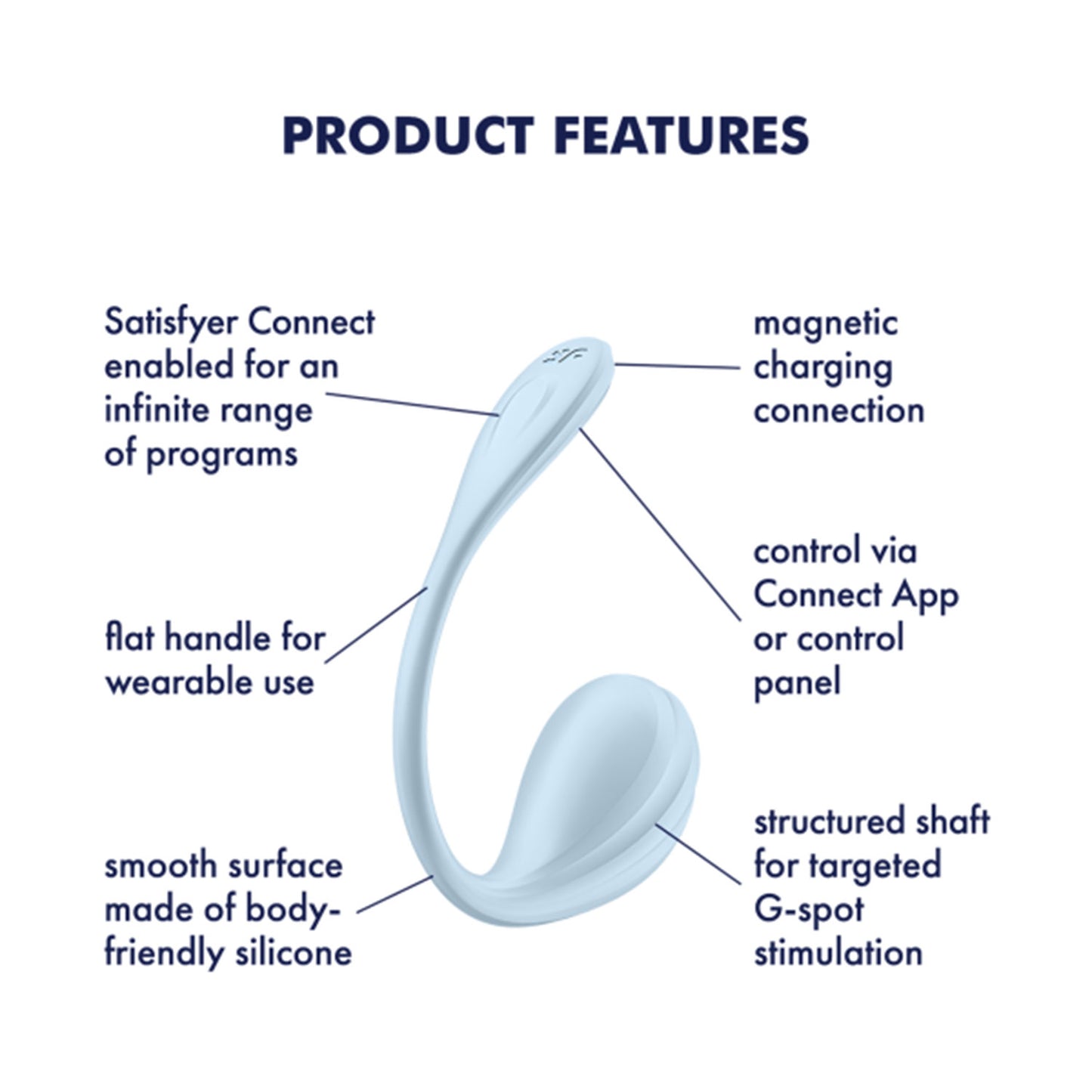 Satisfyer - Smooth Petal App-Controlled Wearable Vibrator Light Blue