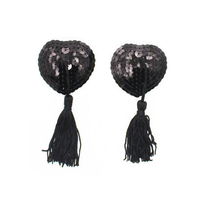 The Horny Company - Black Dragon Nipple Pasties Sticker with Tassel Black