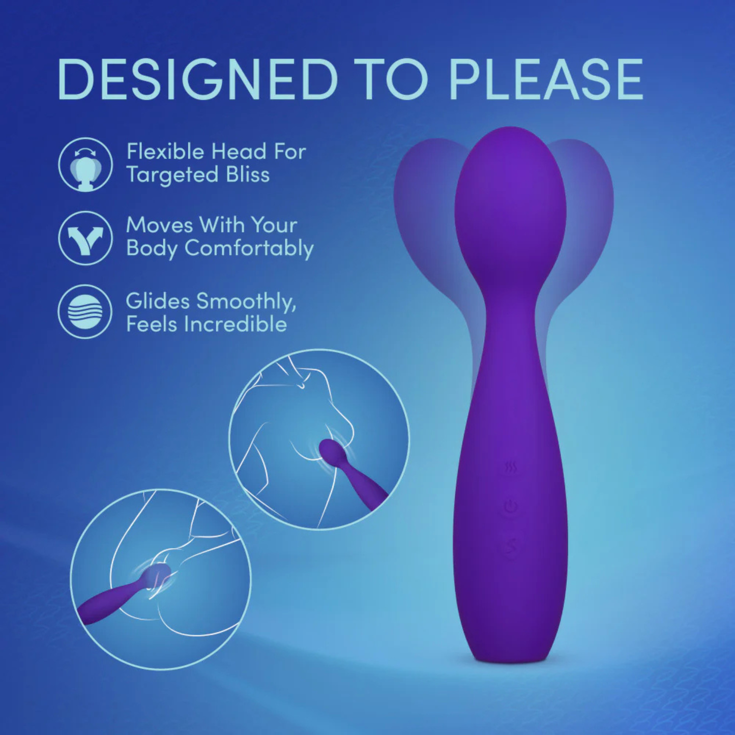 Sexy Things - Velvet High Dual Stimulation Vibrating Wand Purple (Pre-Order)
