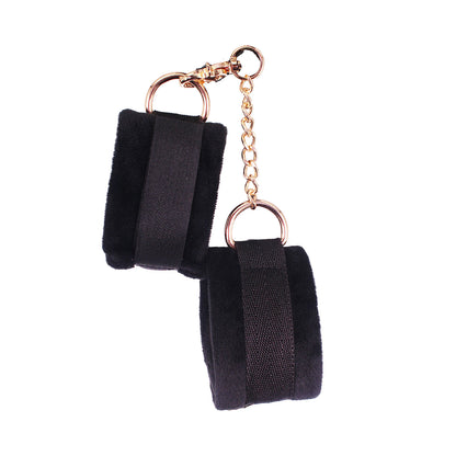 SM Club - Black and Gold Soft Touch Plush BDSM 8-piece Set