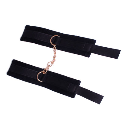 SM Club - Black and Gold Soft Touch Plush BDSM 8-piece Set