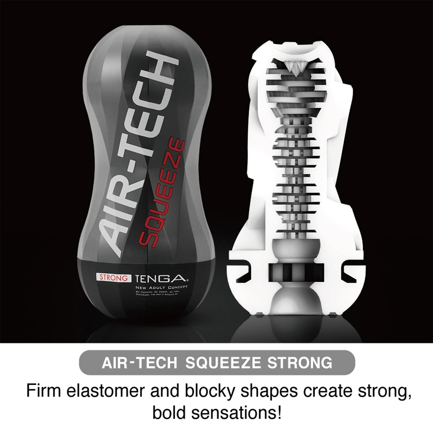 Tenga - Air-Tech Squeeze Reusable Masturbator Hard Suction Black