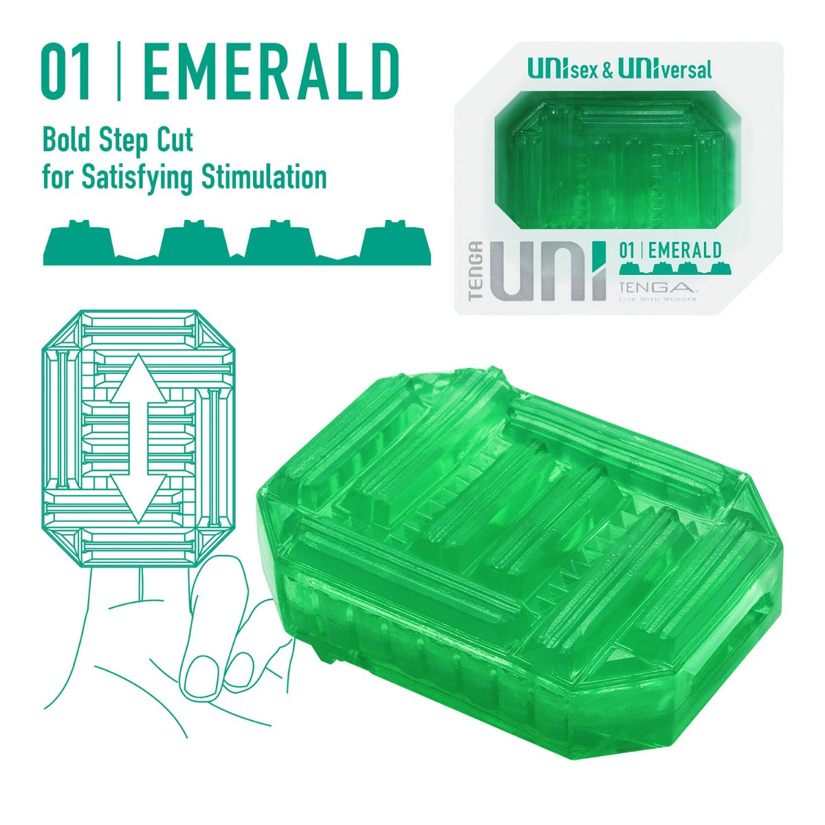 Tenga - Uni Unisex & Universal Masturbator for Men and Women Emerald