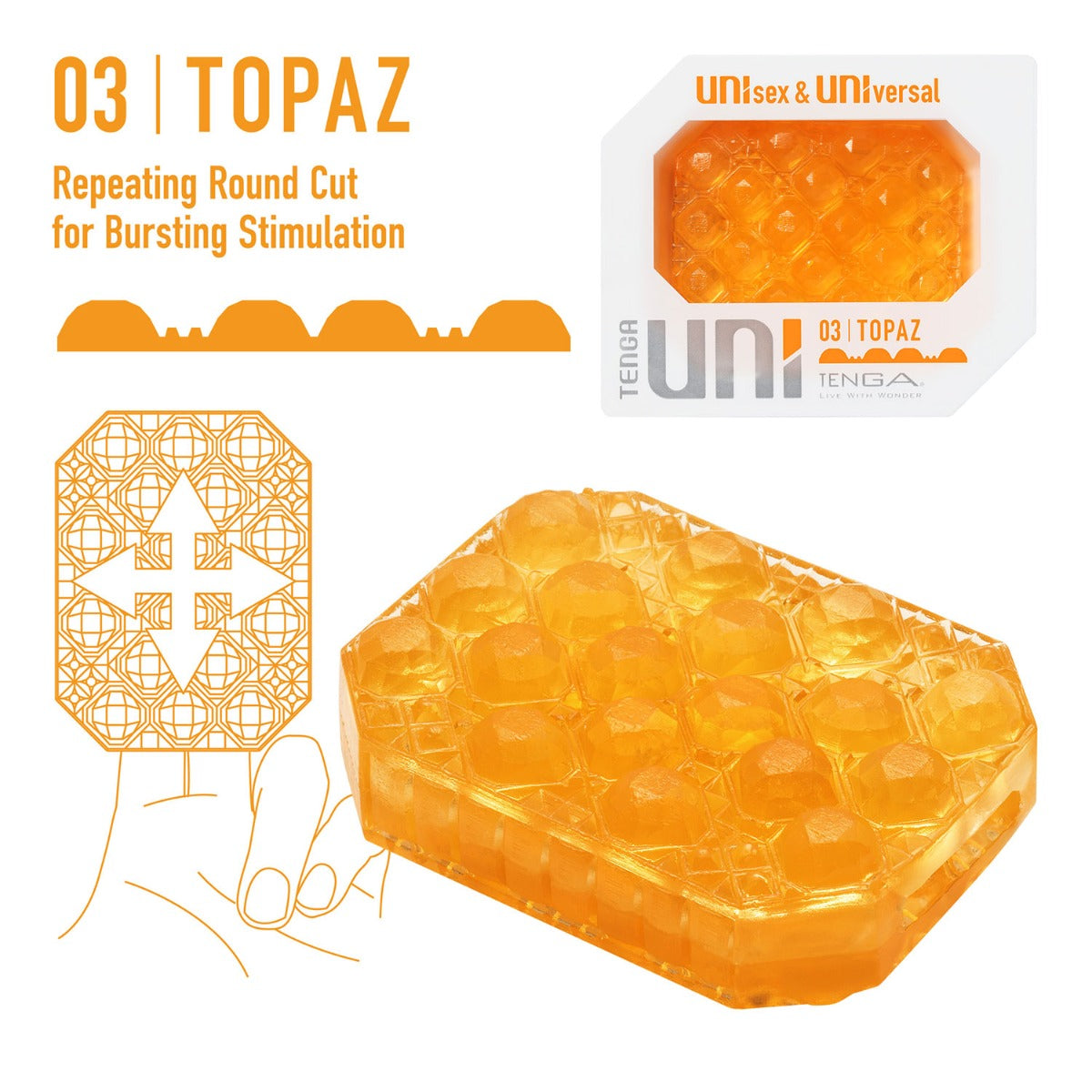 Tenga - Uni Unisex & Universal Masturbator for Men and Women Topaz