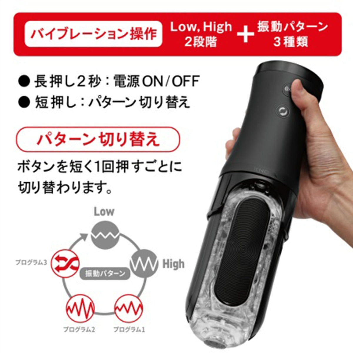 Tenga - Flip 0 (Zero) Electronic Vibrotation Male Masturbator (Black)