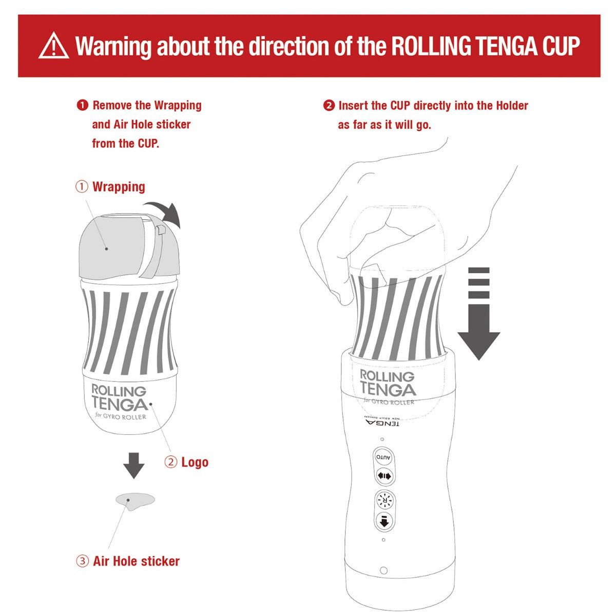 Tenga - Vacuum Gyro Roller Rechargeable Male Masturbator + Rolling Cup