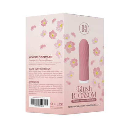 The Horny Company - Blush Blossom Collection Rechargeable Hush Vibrating Bullet with Twisty Texture