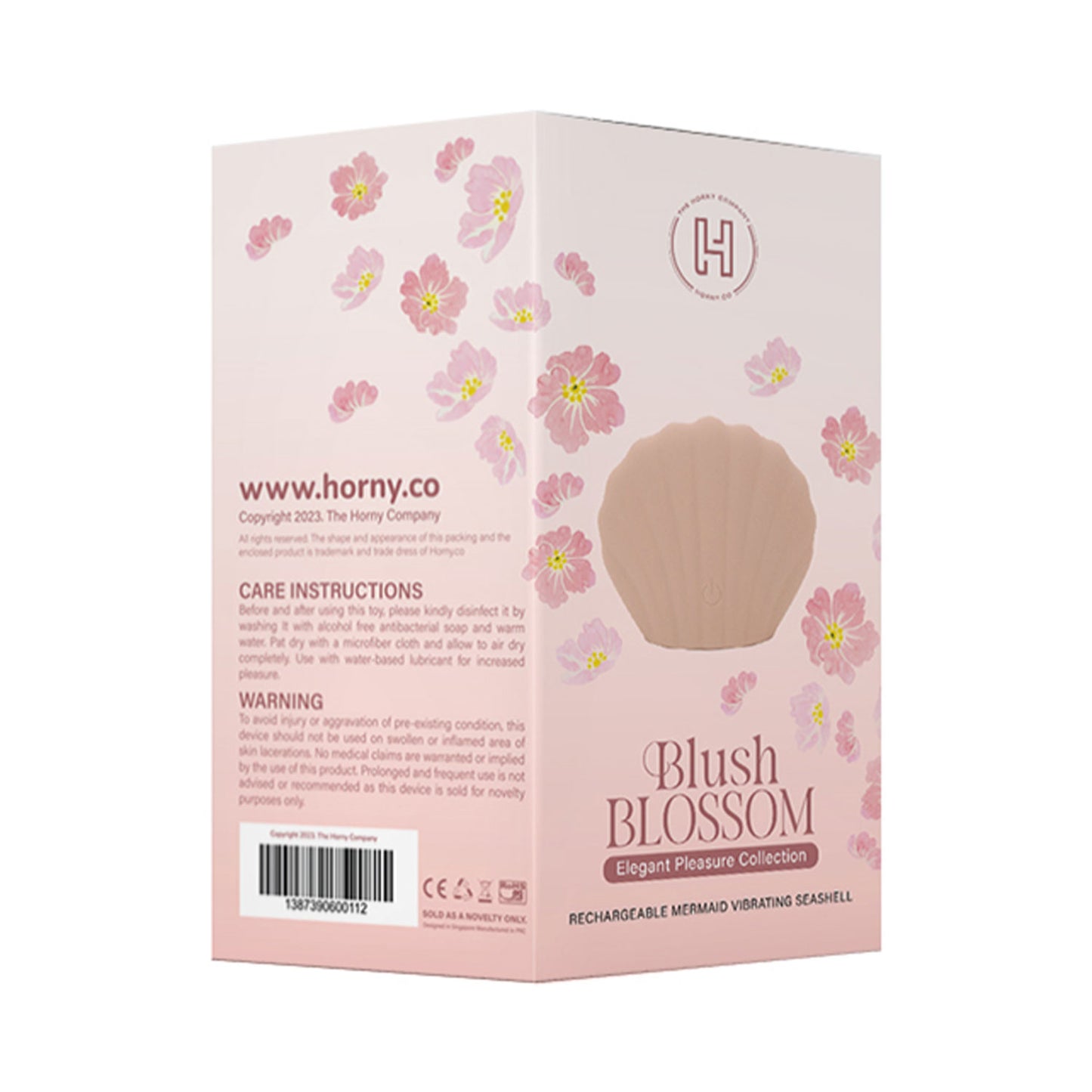 The Horny Company - Blush Blossom Collection Rechargeable Mermaid Vibrating Seashell Massager