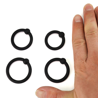 The Horny Company - 4 Piece Single Bead Silicone Cock Ring Set