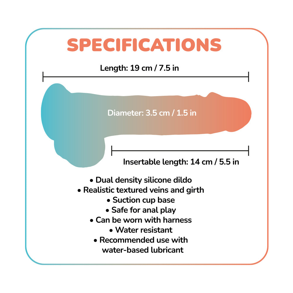 Damn Realistic - 5.5-inch Suction Cup Dual Density Silicone Dildo