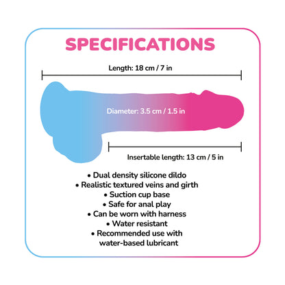 The Horny Company - Damn Realistic Cock 5" Remote-Controlled Rotating and Vibrating Dual Density Silicone Dildo Cosmic Serenade