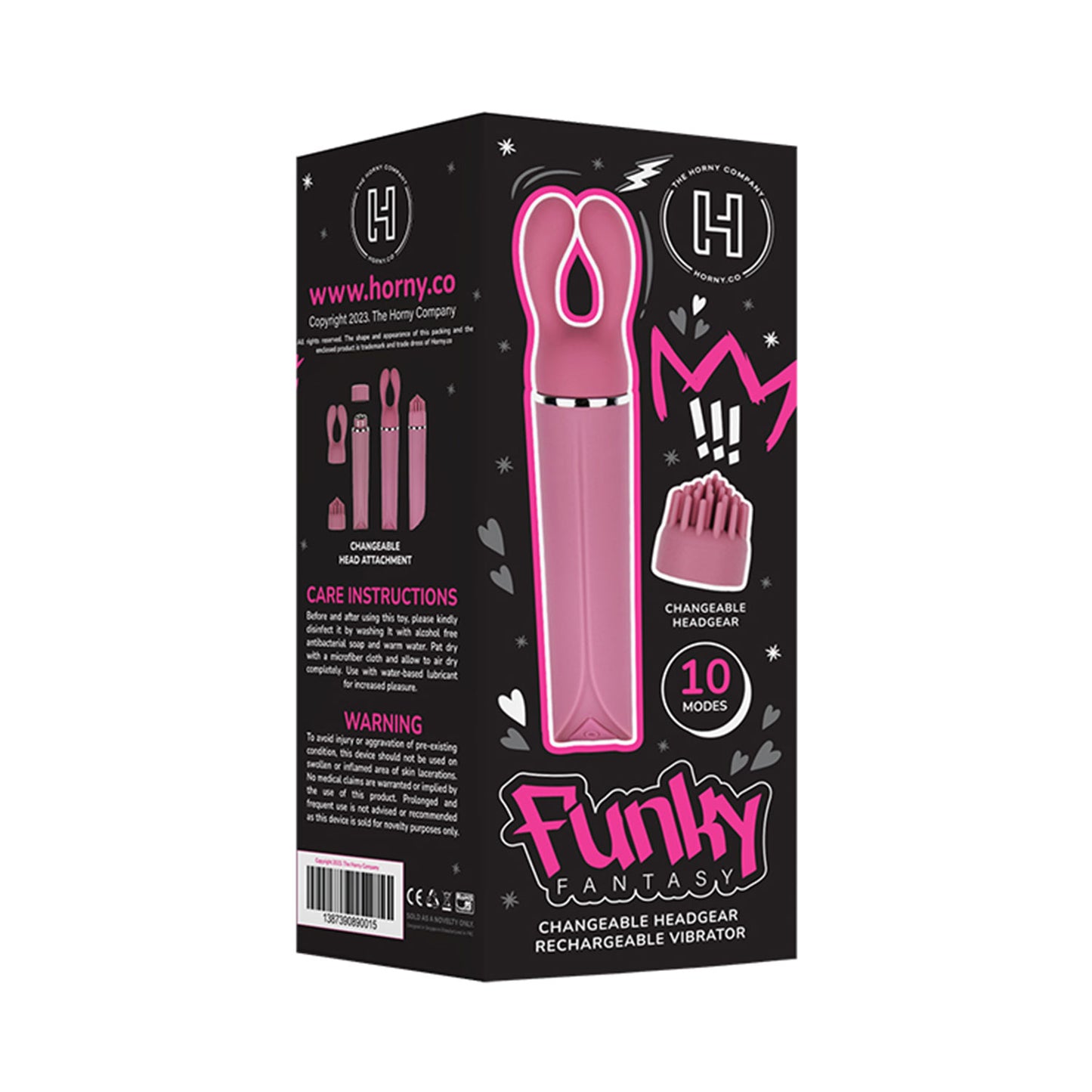 The Horny Company - Funky Fantasy Changeable Headgear Rechargeable Magic Wand Vibrator