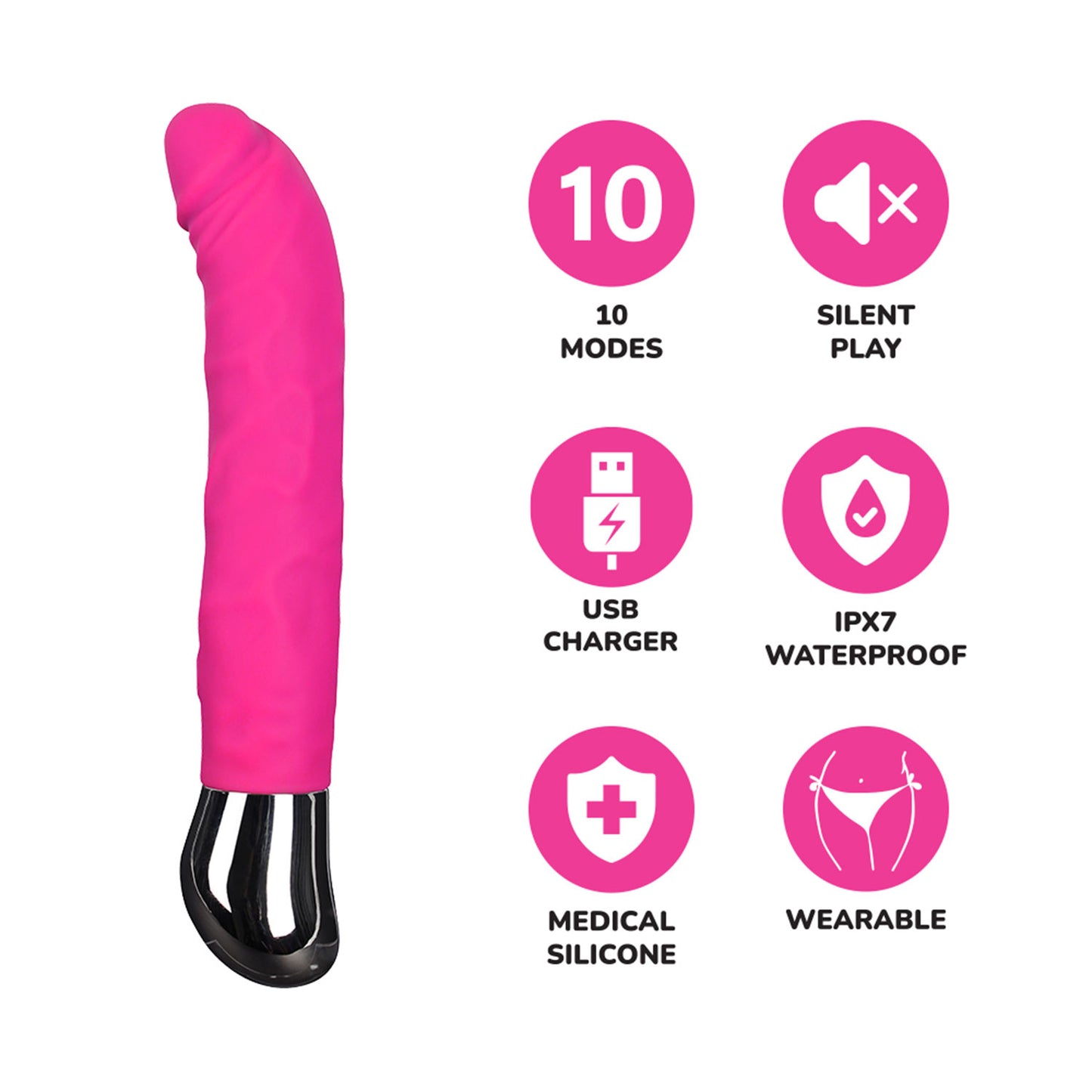 The Horny Company - Funky Fantasy 6.5" Strap-On Rechargeable Vibrator