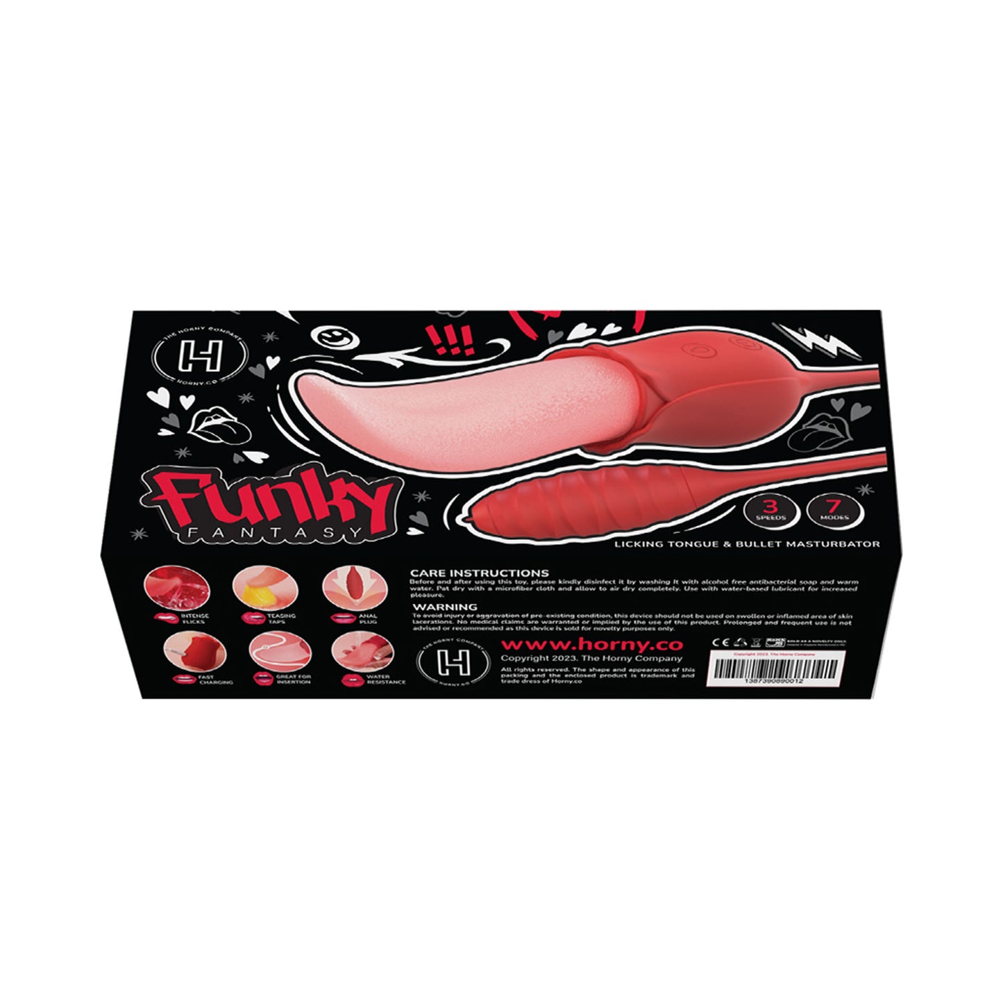 The Horny Company - Funky Fantasy Series Rechargeable Licking Tongue with Bullet Vibrator