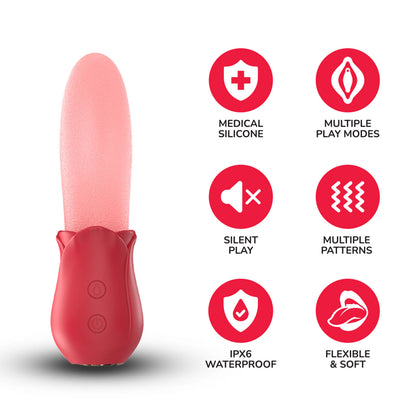 The Horny Company - Funky Fantasy Series Rechargeable Vibrating and Licking Tongue Clitoral & G-spot Vibrator