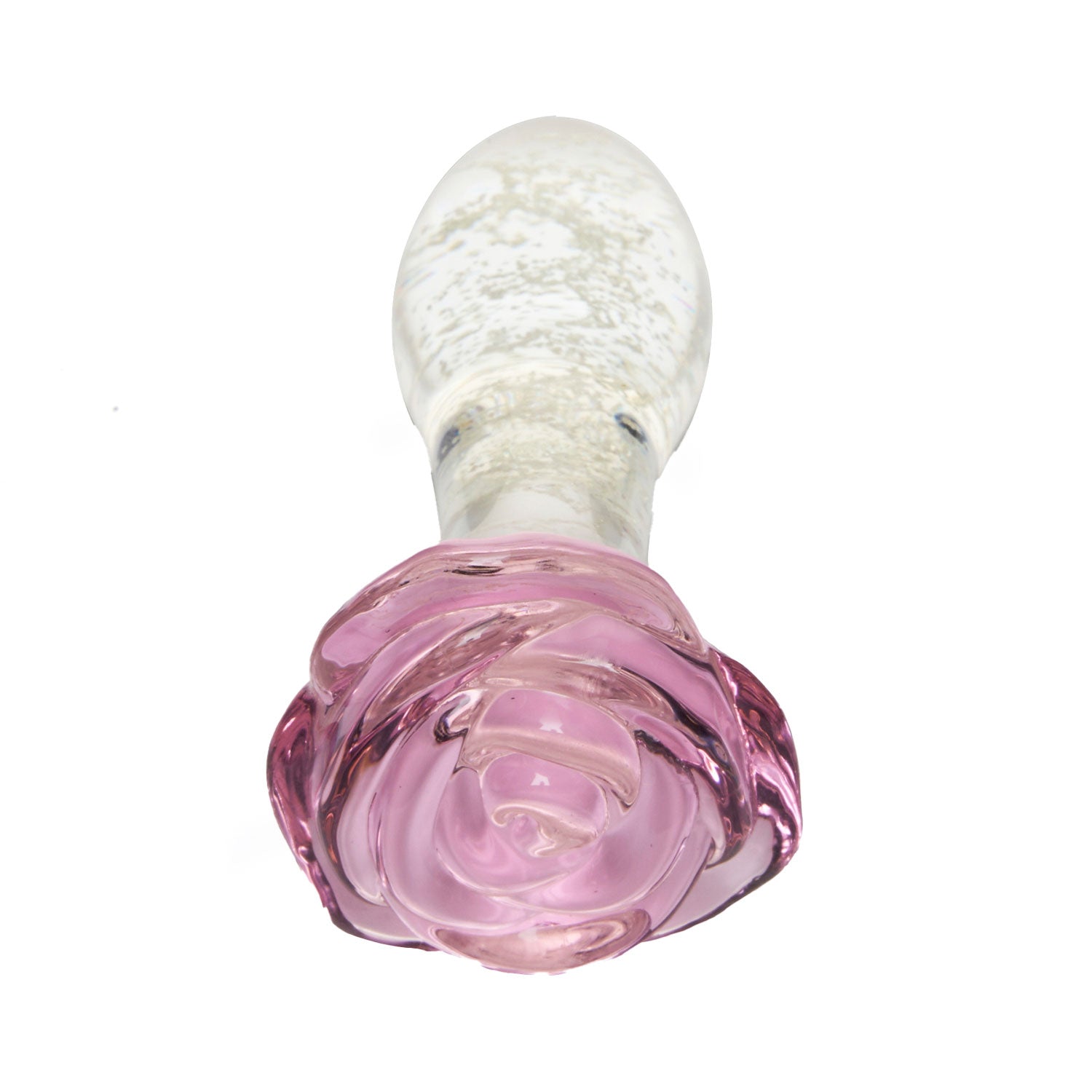 Geisha's Gems - Glow In The Dark Rose Glass Butt Plug Geisha's Gems - Glow In The Dark Rose Glass Butt Plug