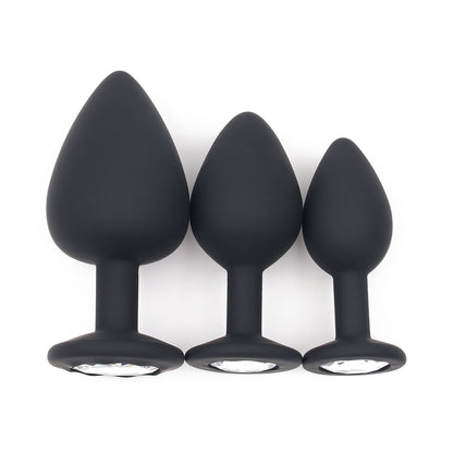 The Horny Company - The Analist Jewelist Love Silicone Butt Plug Training Set Black