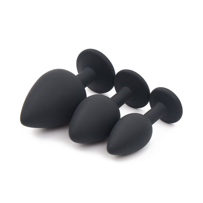 The Horny Company - The Analist Jewelist Love Silicone Butt Plug Training Set Black