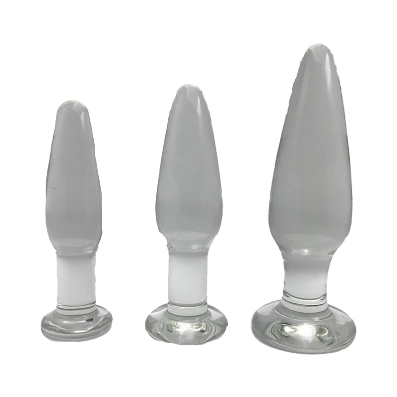 Geisha's Gems borosilicate glass anal plug training set