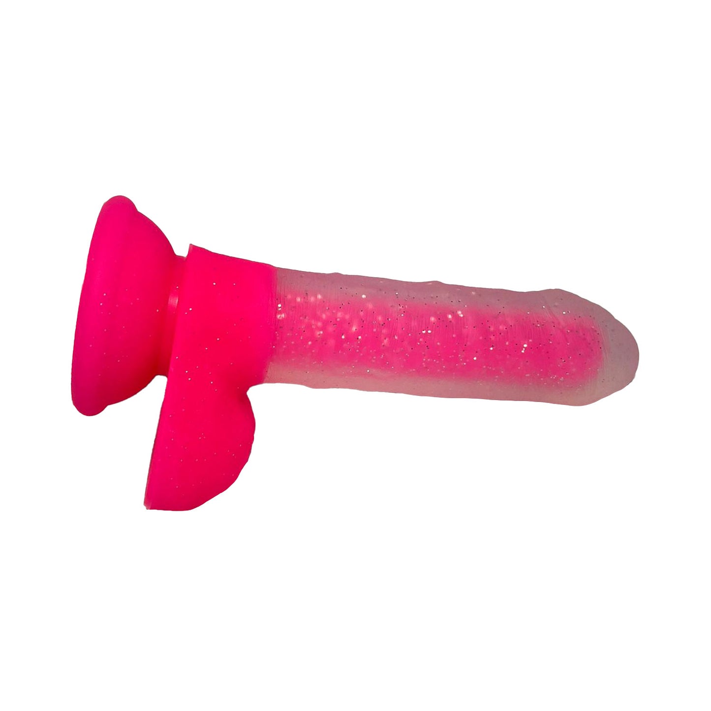 The Horny Company - Unicorn Collections 7" Glitter Pink Jelly Dildo Suction Cup with Balls