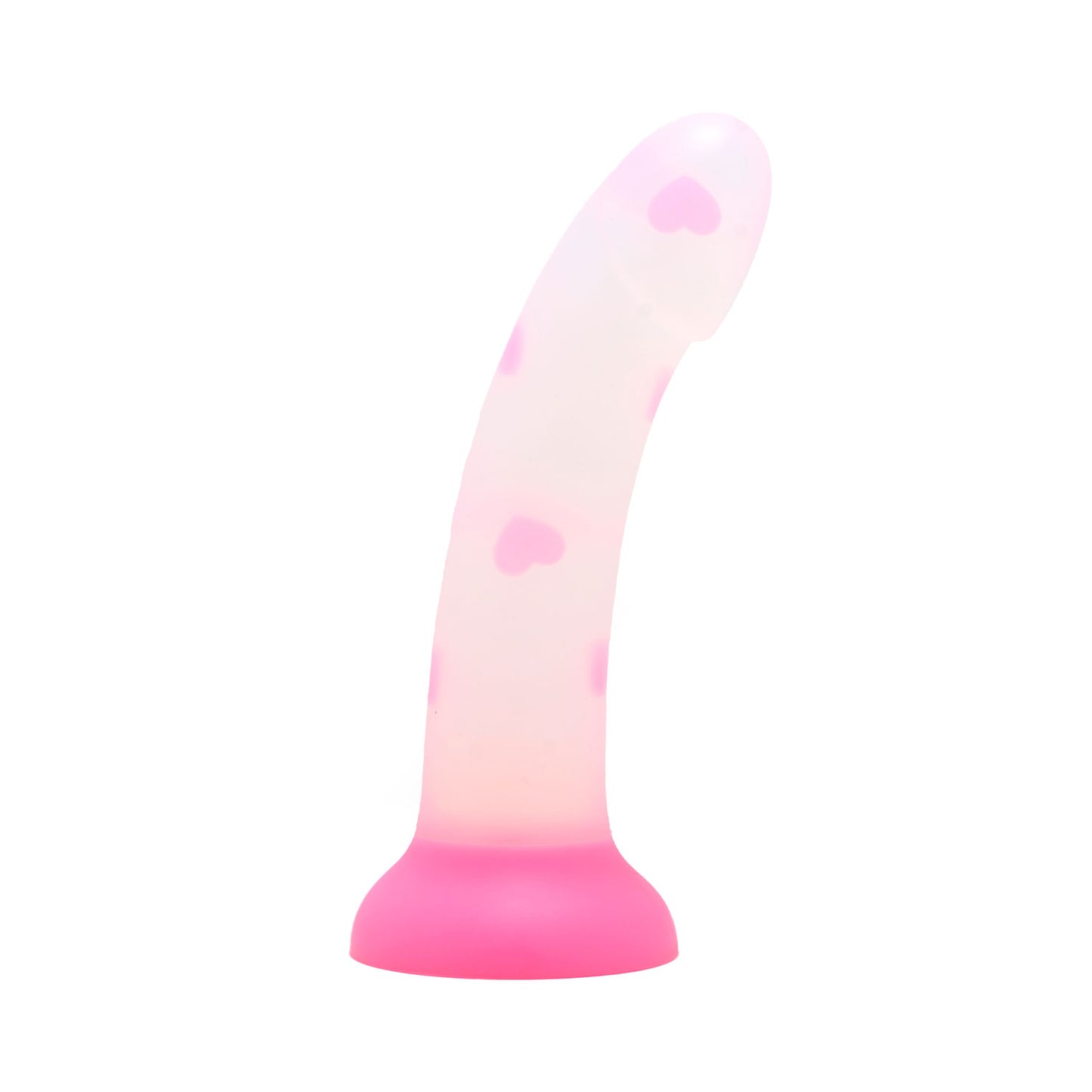 Unicorn Collections - 6.8-inches Pink Heart Silicone Suction Cup Dildo Glow in the Dark