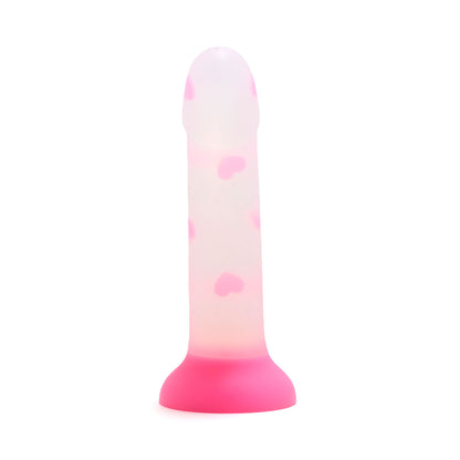 Unicorn Collections - 6.8-inches Pink Heart Silicone Suction Cup Dildo Glow in the Dark