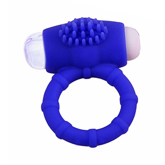 The Horny Company - Vibrating Silicone Cock Ring with Clit Stimulator Blue