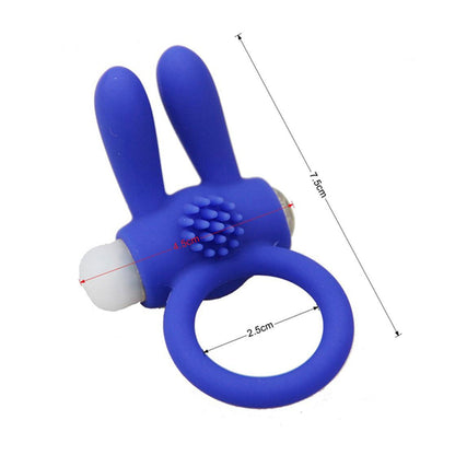 The Horny Company - Bunny Ears Vibrating Cock Ring Blue