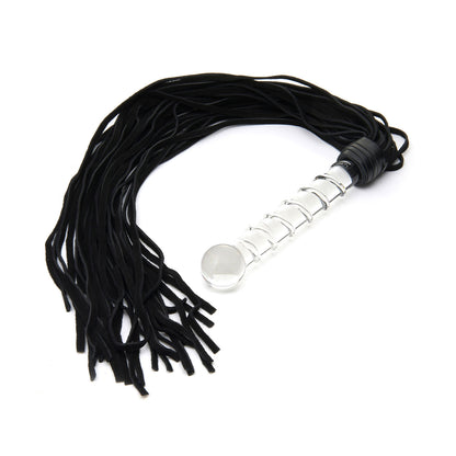 Geisha's Gems - Whipped Tail Flogger Glass Handle Butt Plug