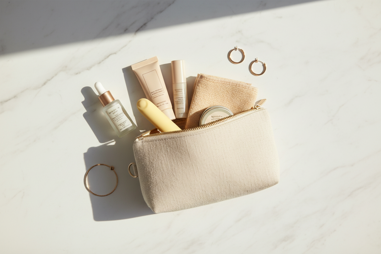 Travel cosmetics bag with Bella