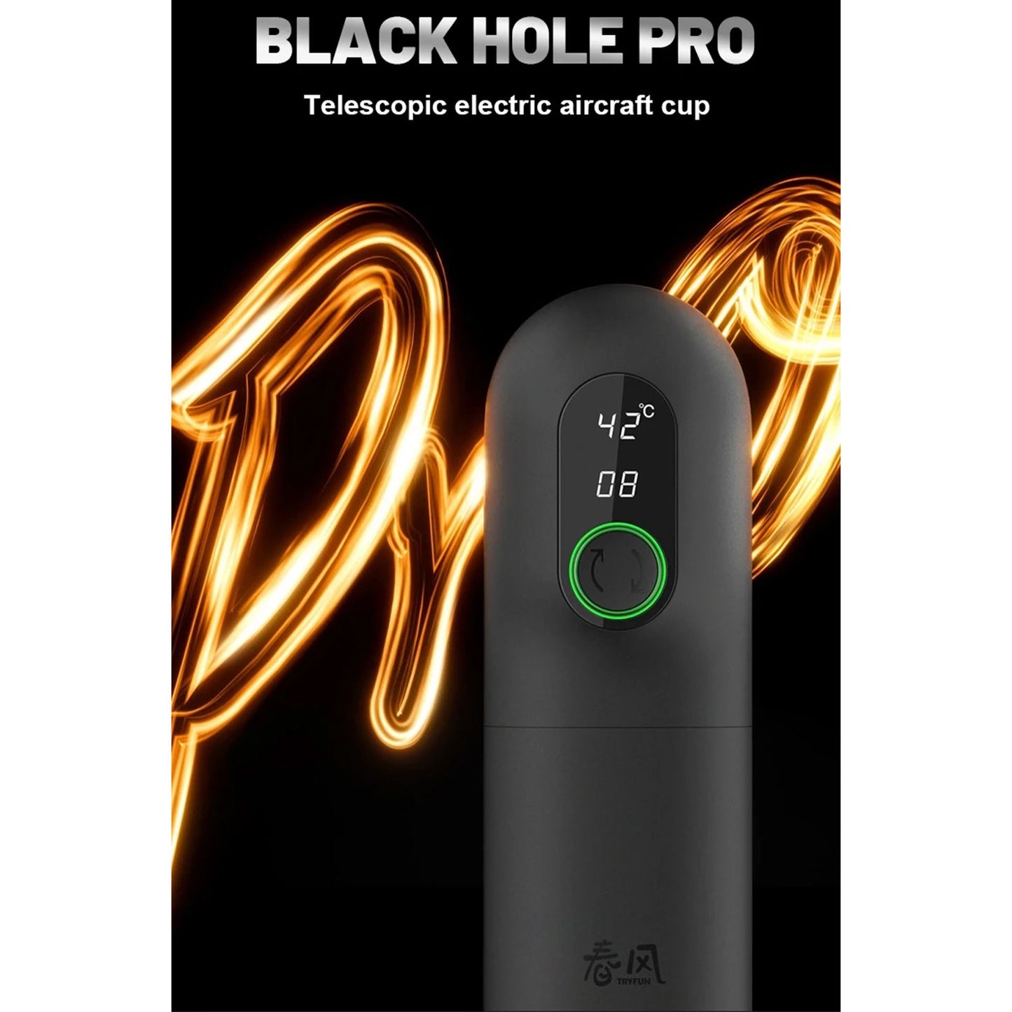 TryFun - Black Hole Pro App-Controlled Smart Retractable Male Masturbator